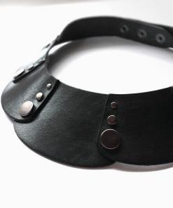 Black Leather Collar Necklace