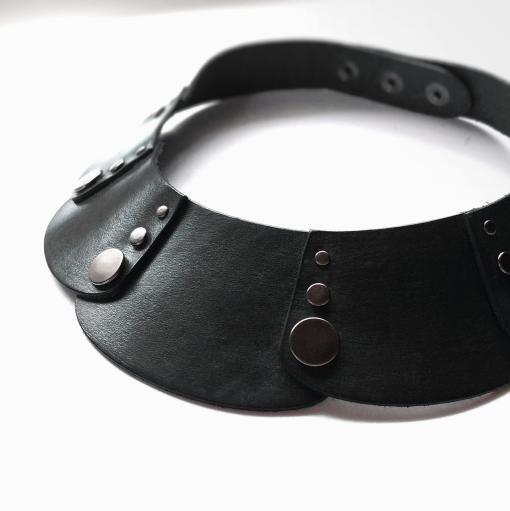 Black Leather Collar Necklace